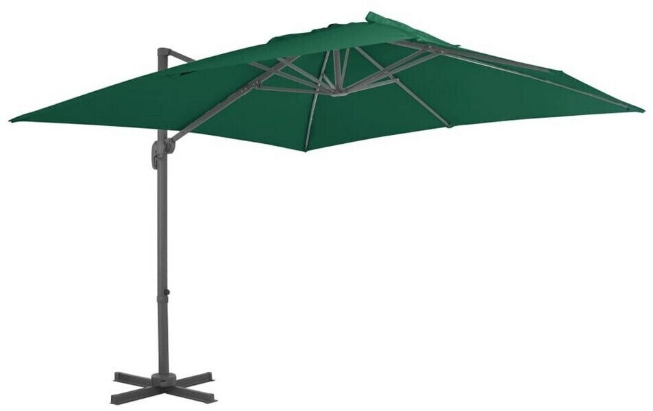 vidaXL Parasol déporté avec mât en aluminium 300x300cm Vert