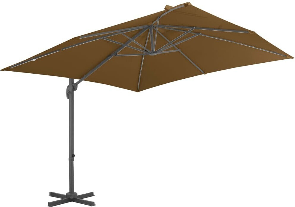 vidaXL Parasol déporté avec mât en aluminium 300x300cm Taupe
