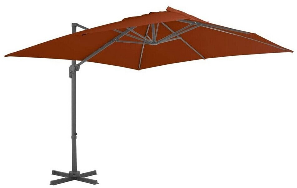 vidaXL Parasol déporté avec mât en aluminium 300x300cm Terracotta-Rouge