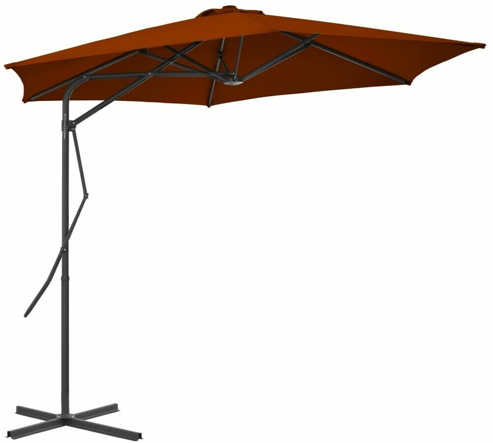 vidaXL Parasol avec mât en acier 300x230cm terracotta-rouge