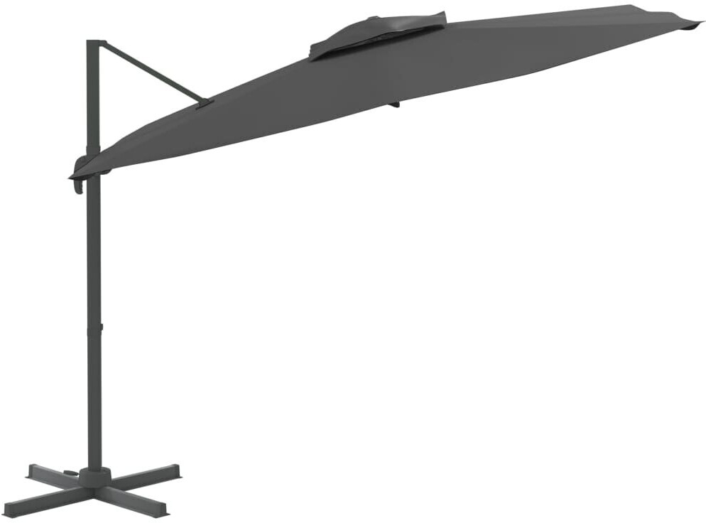 vidaXL Parasol déporté avec double toit 300x300cm Anthracite
