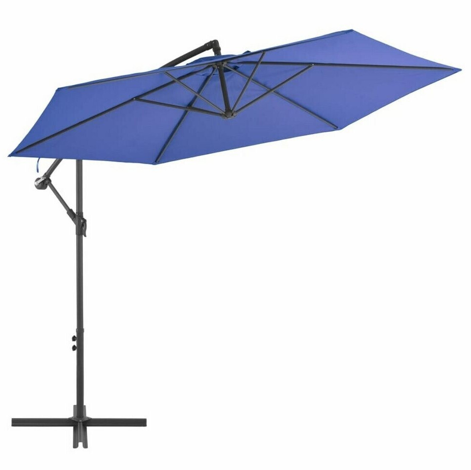 vidaXL Parasol déporté avec mât en alu 300cm Bleu