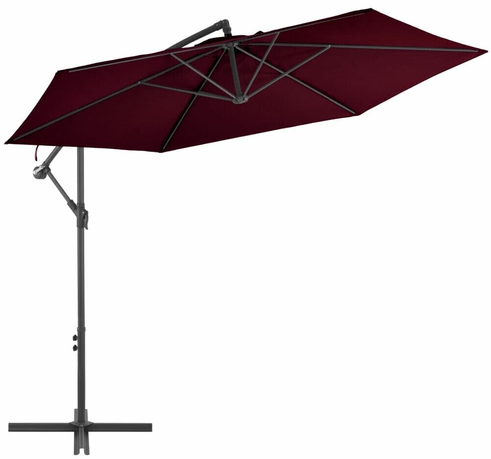 vidaXL Parasol déporté avec mât en alu 300cm rouge bordeaux