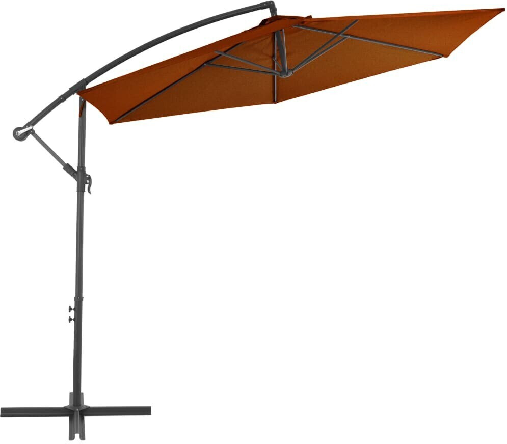 vidaXL Parasol déporté avec mât en aluminium 300cm Terracotta-Rouge