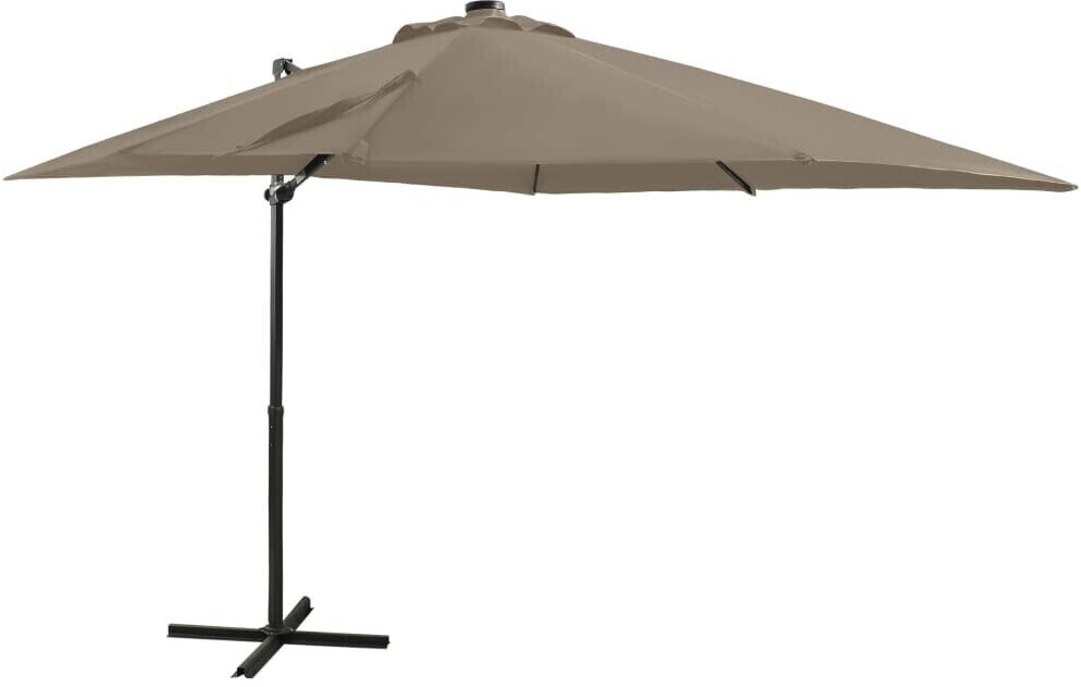 Photos - Parasol VidaXL Cantilever  with Pole and LED Lighting 250cm Taupe 