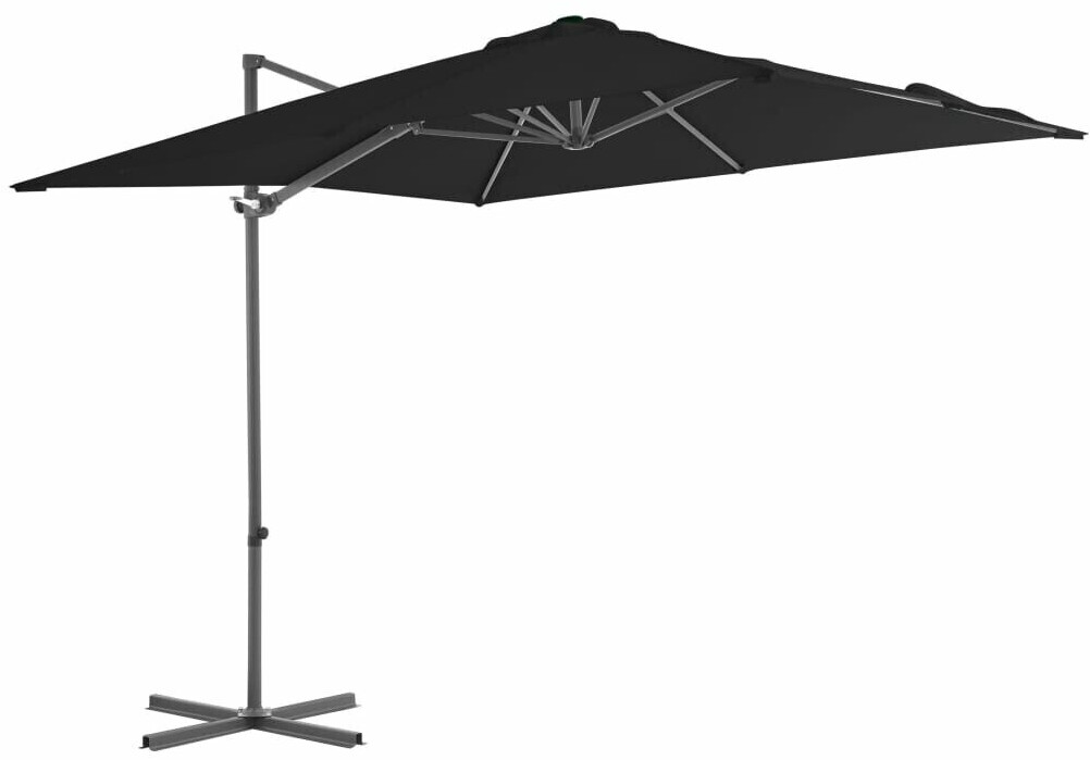 vidaXL Parasol déporté avec mât en acier 250x250cm Noir