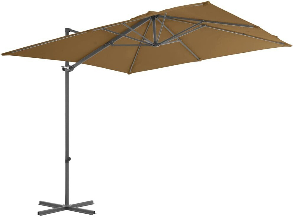vidaXL Parasol déporté avec mât en acier 250x250cm Taupe