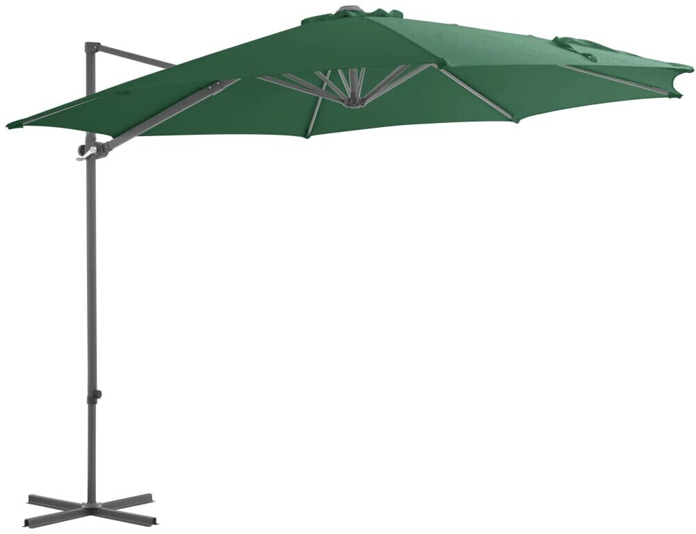 vidaXL Parasol déporté avec mât en acier 300cm Vert