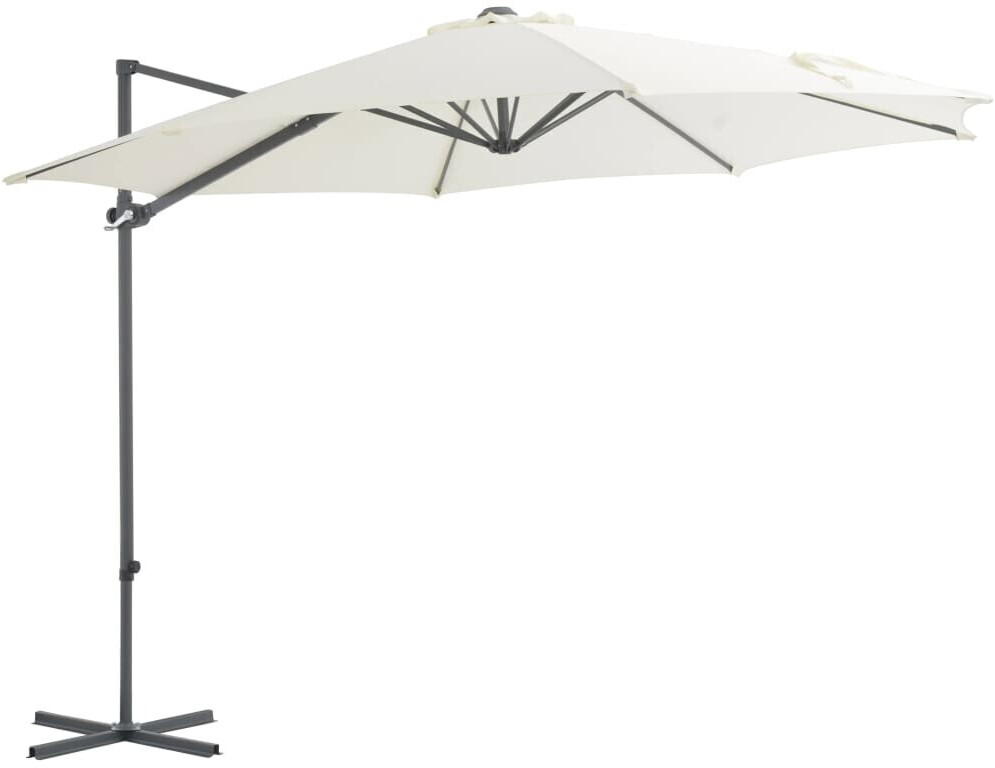 vidaXL Parasol déporté avec mât en acier 300cm couleur sable