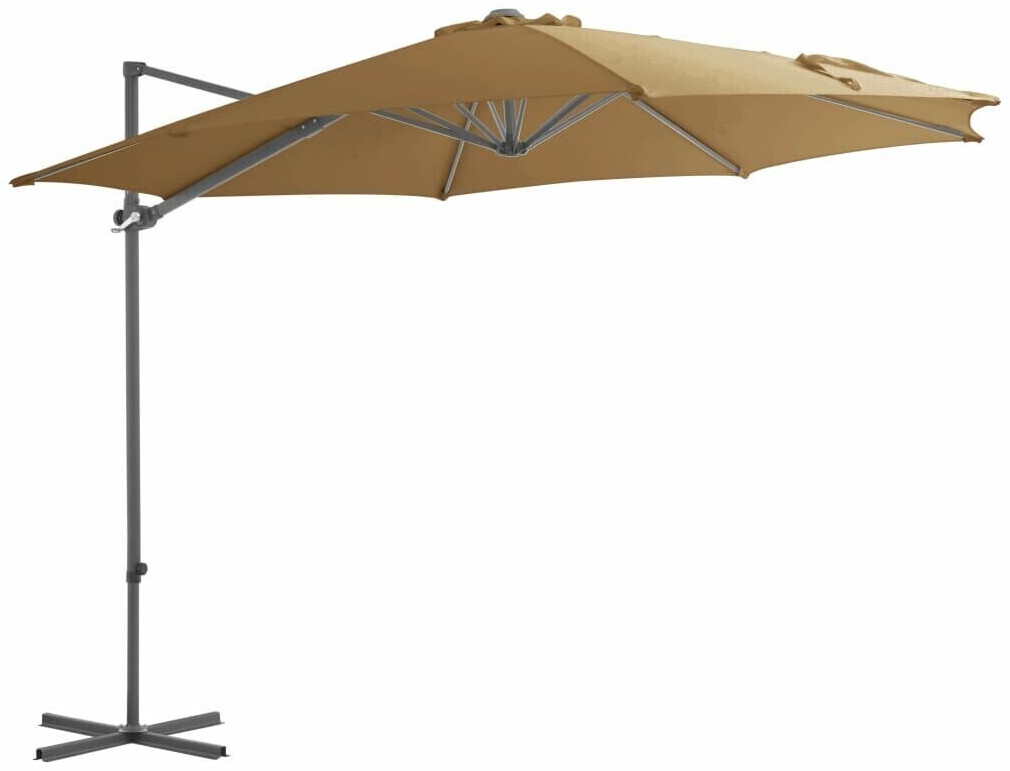 vidaXL Parasol déporté avec mât en acier 300cm Taupe
