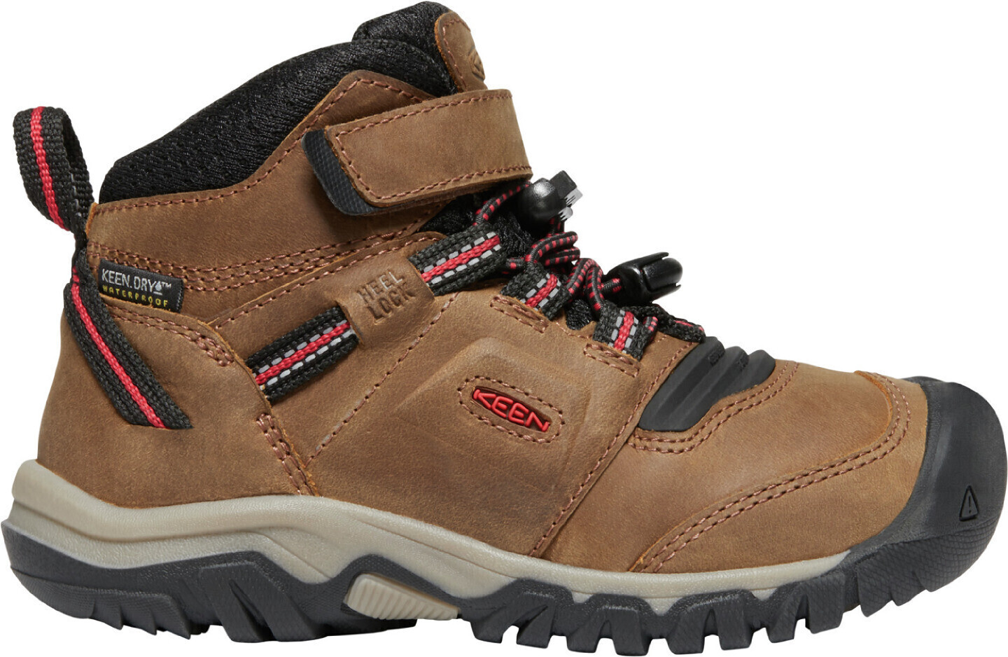 Keen Ridge Flex Mid WP Young Kids bison/red carpet