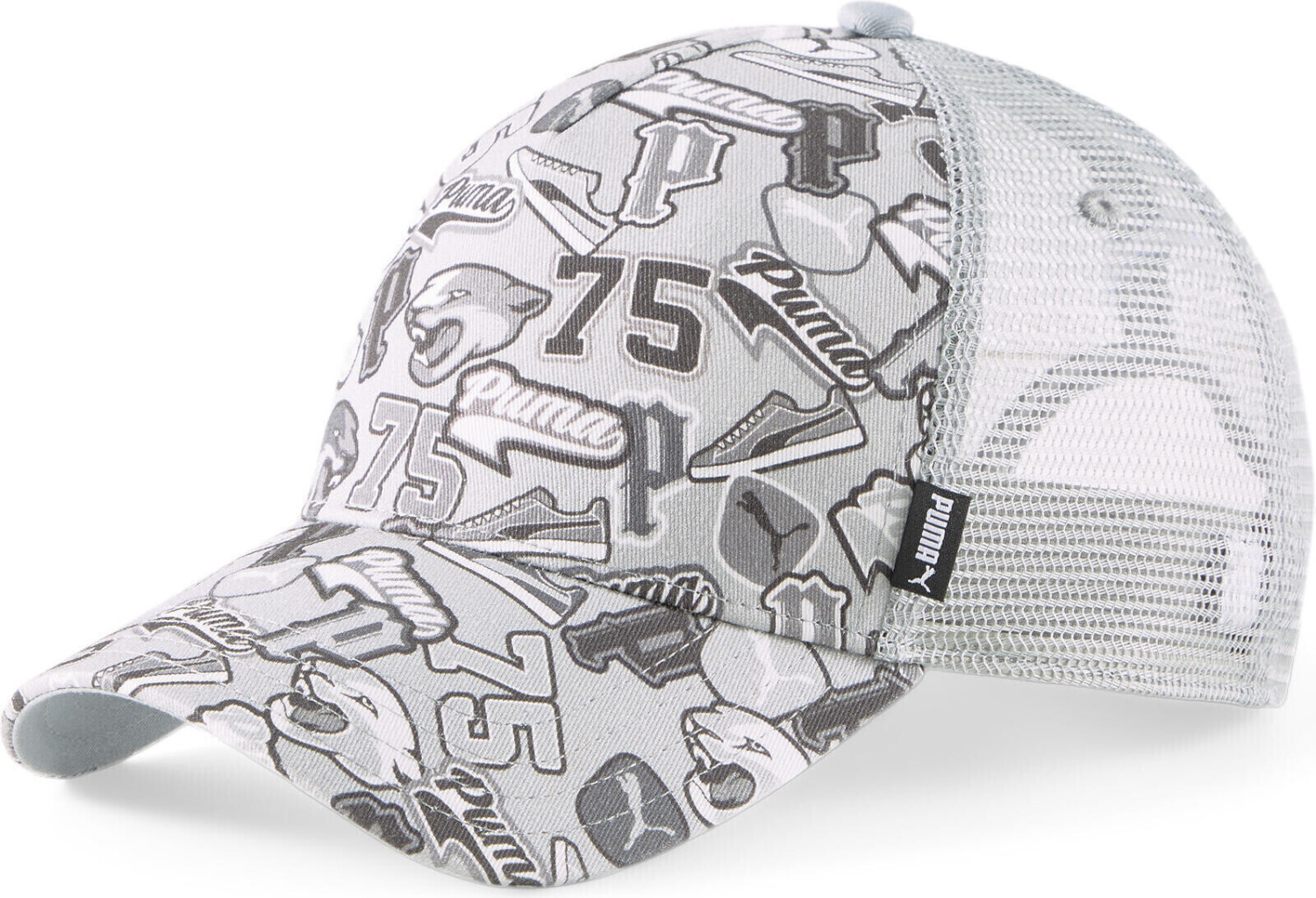Puma Academy AOP Trucker Cap (024362) cool mid gray/puma black/aop