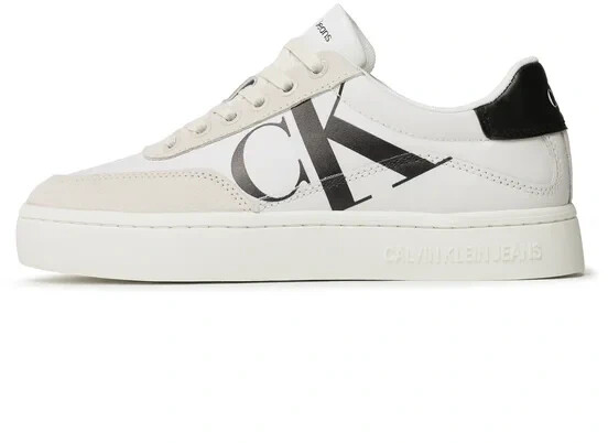 Calvin Klein Classic Cupsole Laceup Mix Lth YW0YW01057 Bright White/Creamy White/Black YBR