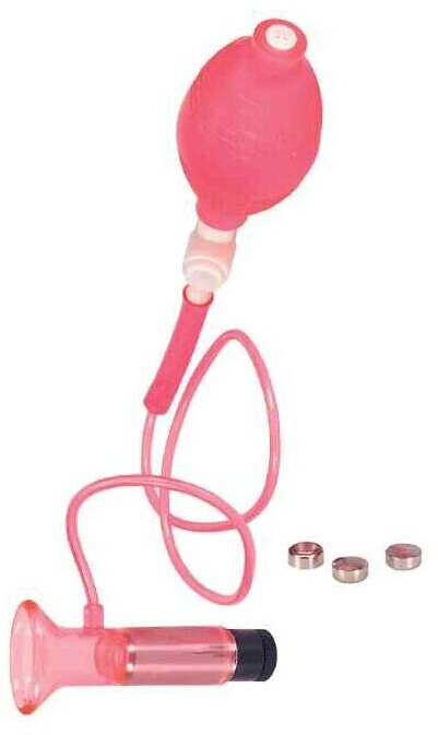 Seven Creations Clitoral Vibrating Pump Clear Hot Pink