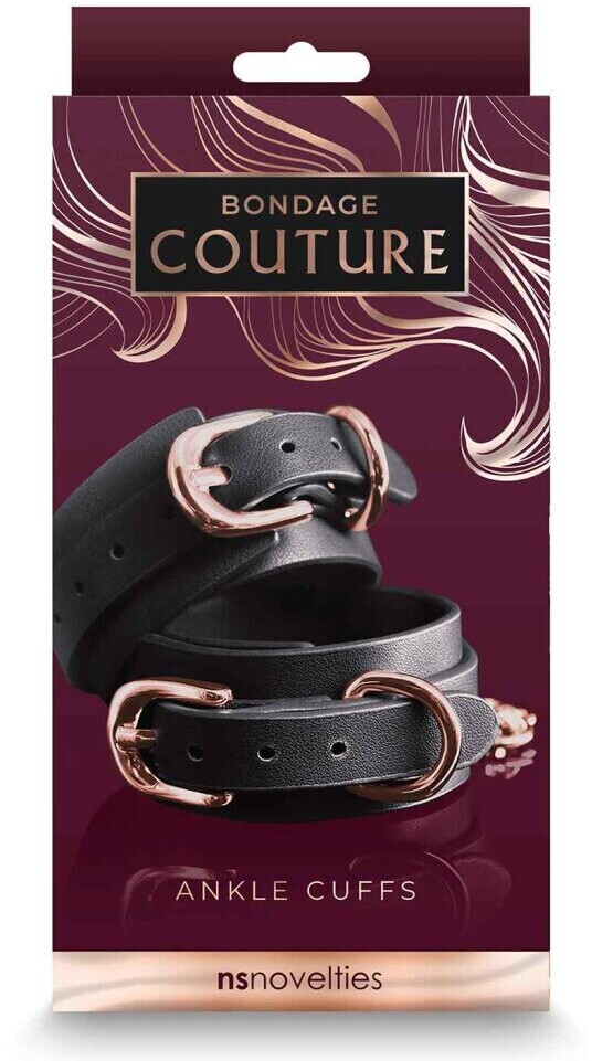NS Novelties Bondage Couture Ankle Cuffs Black