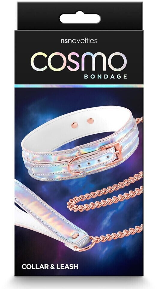 NS Novelties Cosmo Bondage Collar And Leash Rainbow