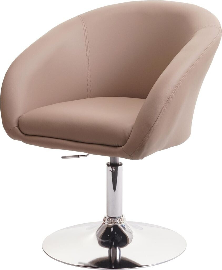 Lote De 6 Sillas De Comedor HWC-F19, Silla De Cocina Silla Giratoria Silla De Salón, Giratoria Regulable En Altura ~ Tela/textil Crema-blanco | Leroy Merlin