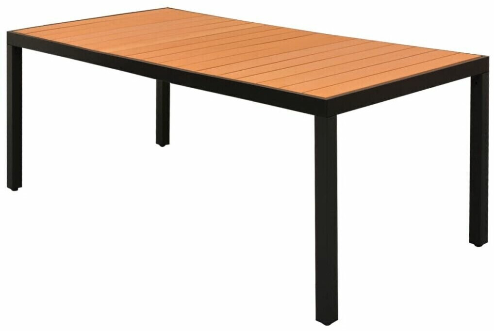 vidaXL Garden Dining Table WPC Aluminium 185 x 90 x 74 cm Brown
