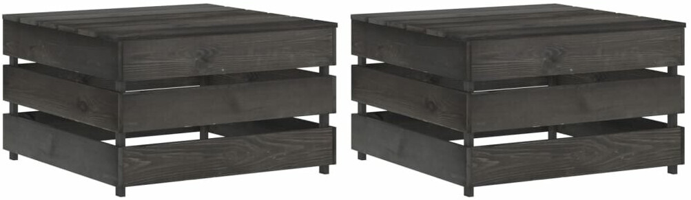 vidaXL Garden Pallet Table 2 pcs Pine impregnated Grey