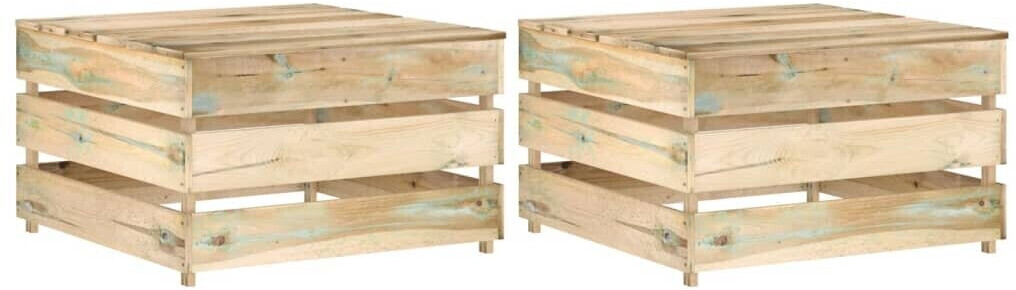 vidaXL Garden Pallet Table 2 pcs Pine impregnated Green