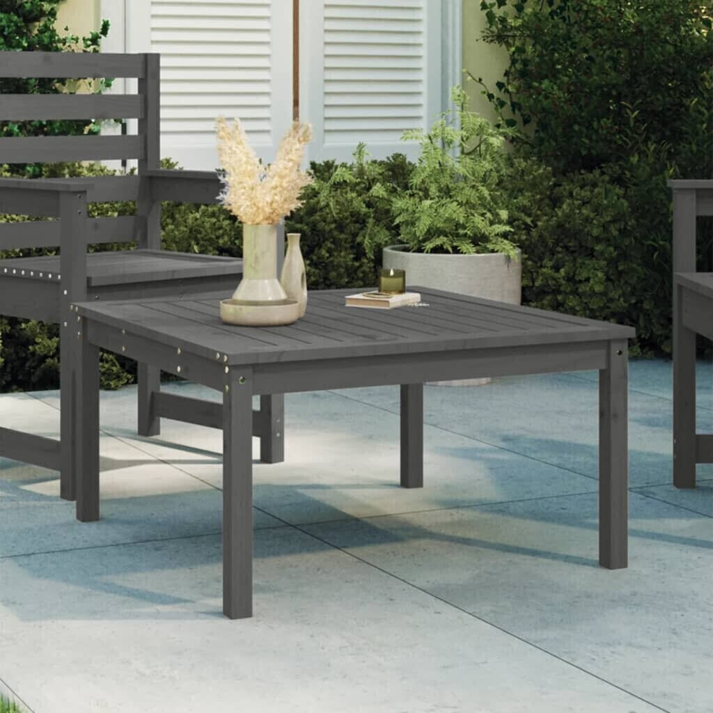 vidaXL Garden Table Grey 82,5x82,5x45 cm Pine