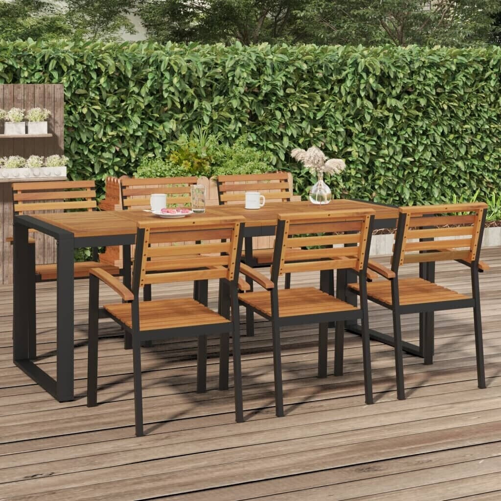 vidaXL Garden Table with Gestell U Shape 200x90x75 cm Acacia