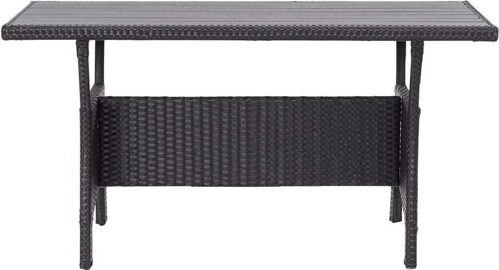 vidaXL Garden Table Black 120x70x66 cm Poly Rattan