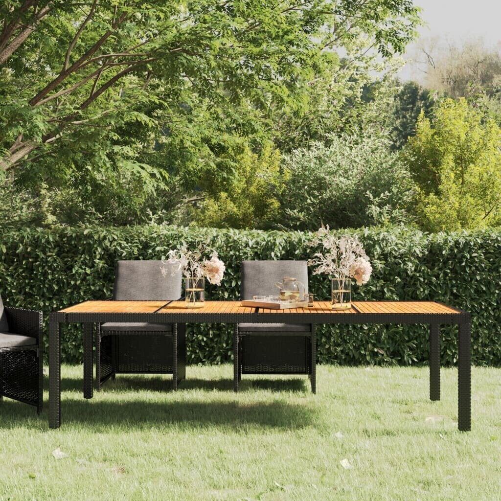 vidaXL Garden Table Black 250x100x75 cm Poly Rattan