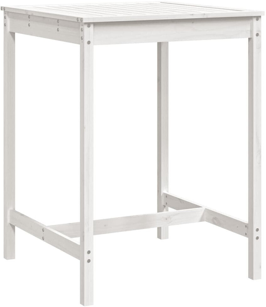 vidaXL Garden Table White 82,5x82,5x110 cm Pine