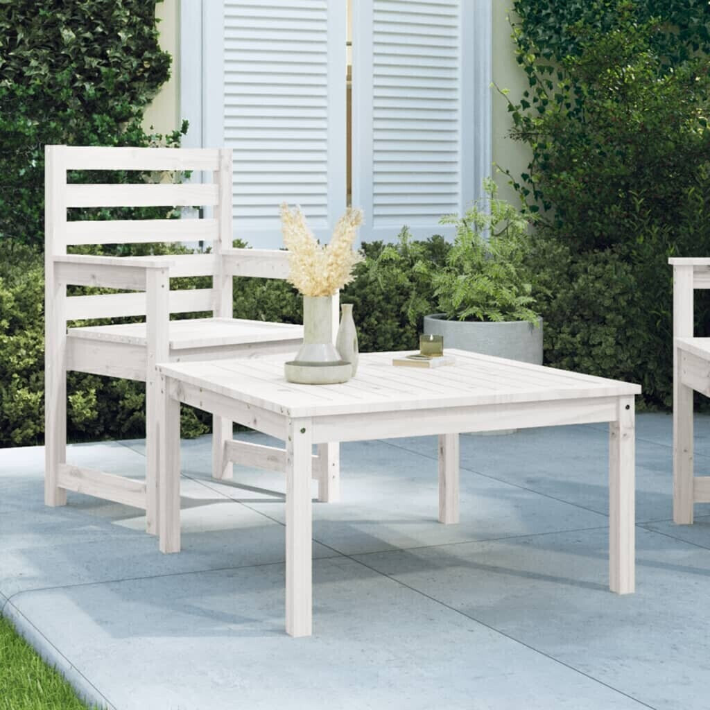 Photos - Garden Furniture VidaXL Garden Table White 82,5x82,5x45 cm Pine 