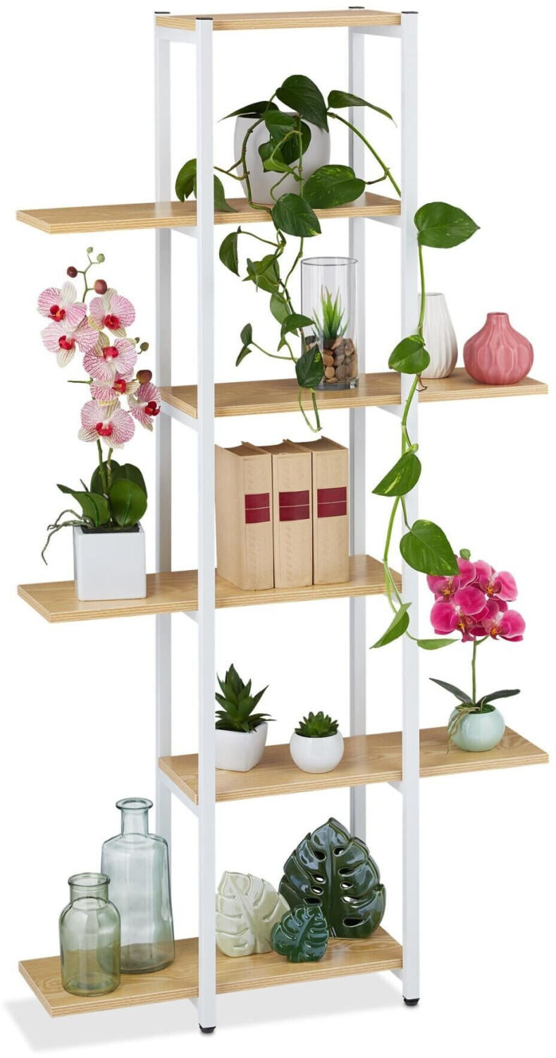 Relaxdays Étagère plantes métal marron foncé
