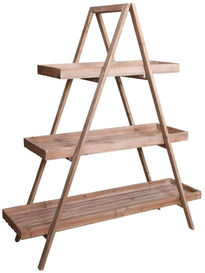 Aubry Gaspard Présentoir pliant en bois patiné, 3 niveaux.
