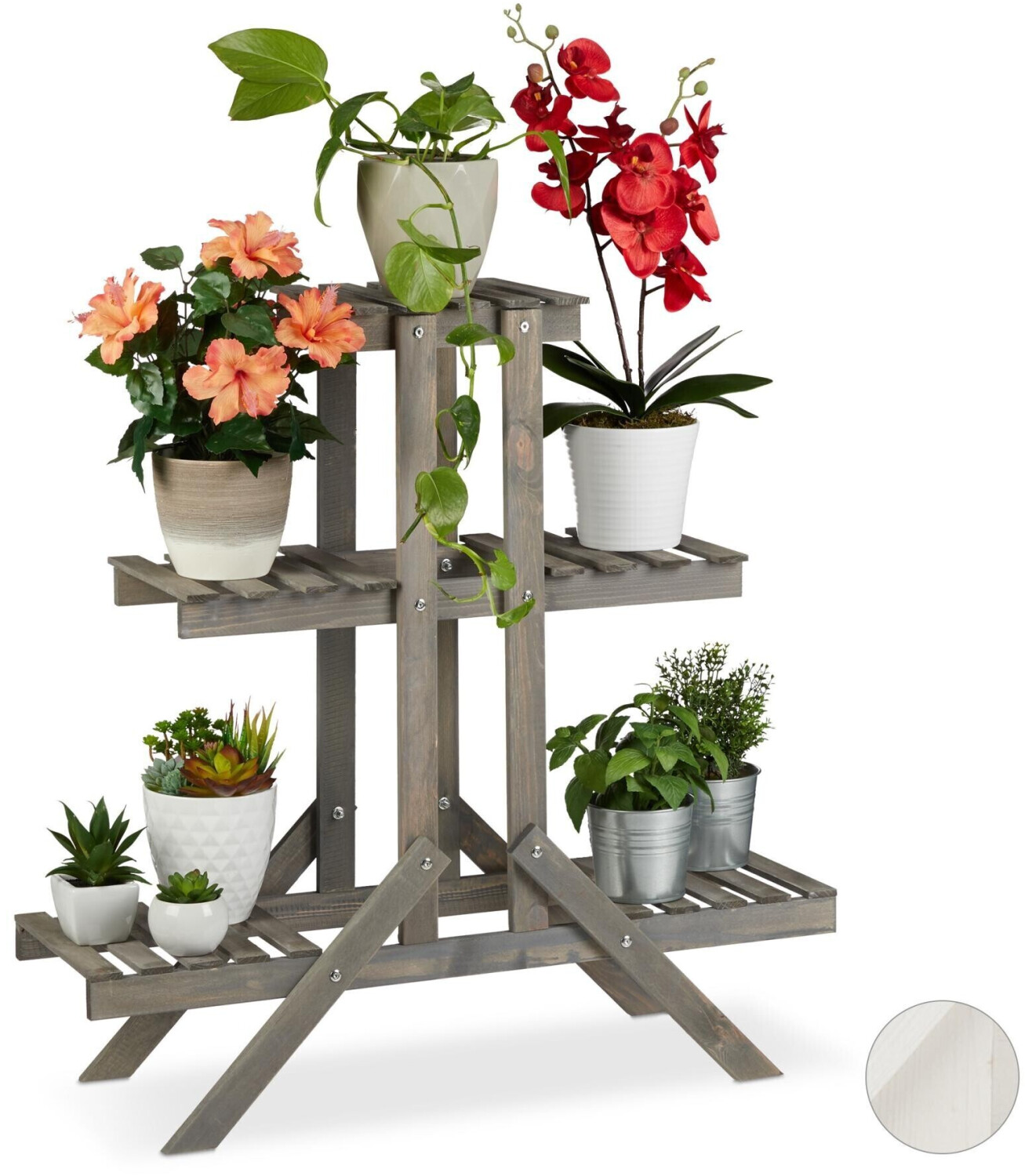 Relaxdays Wooden flower staircase 3 levels a € 34,99 (oggi