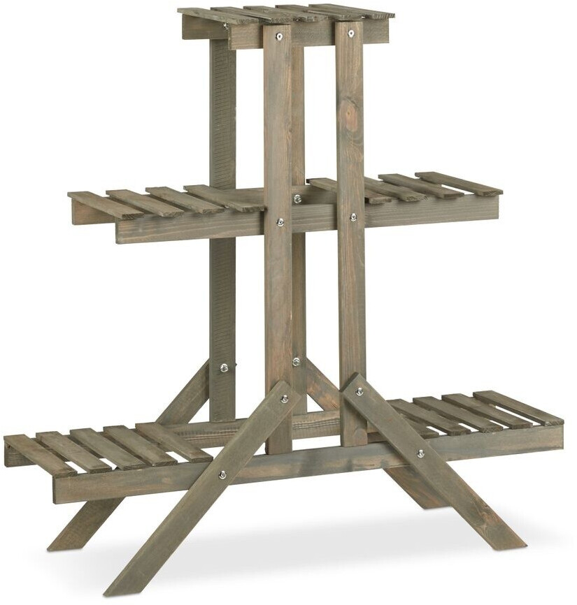 Relaxdays Relaxdays Wooden flower staircase 3 levels - view 8