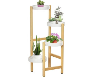 Outsunny Plant stand 4-level flower shelf in bamboo and metal