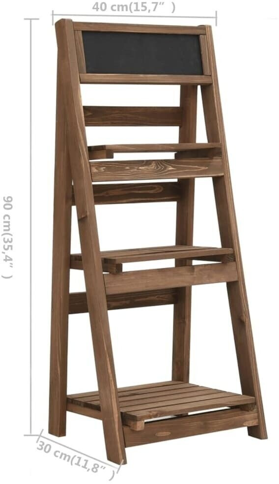 vidaXL vidaXL 3-level plant stand with blackboard - side view