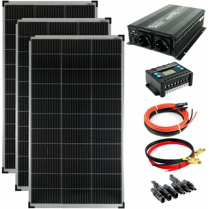 Solartronics Solaranlage 420W 3 x 140Wp mit Spannungswandler 1500W  (SET420M-W) ab 369,71 €