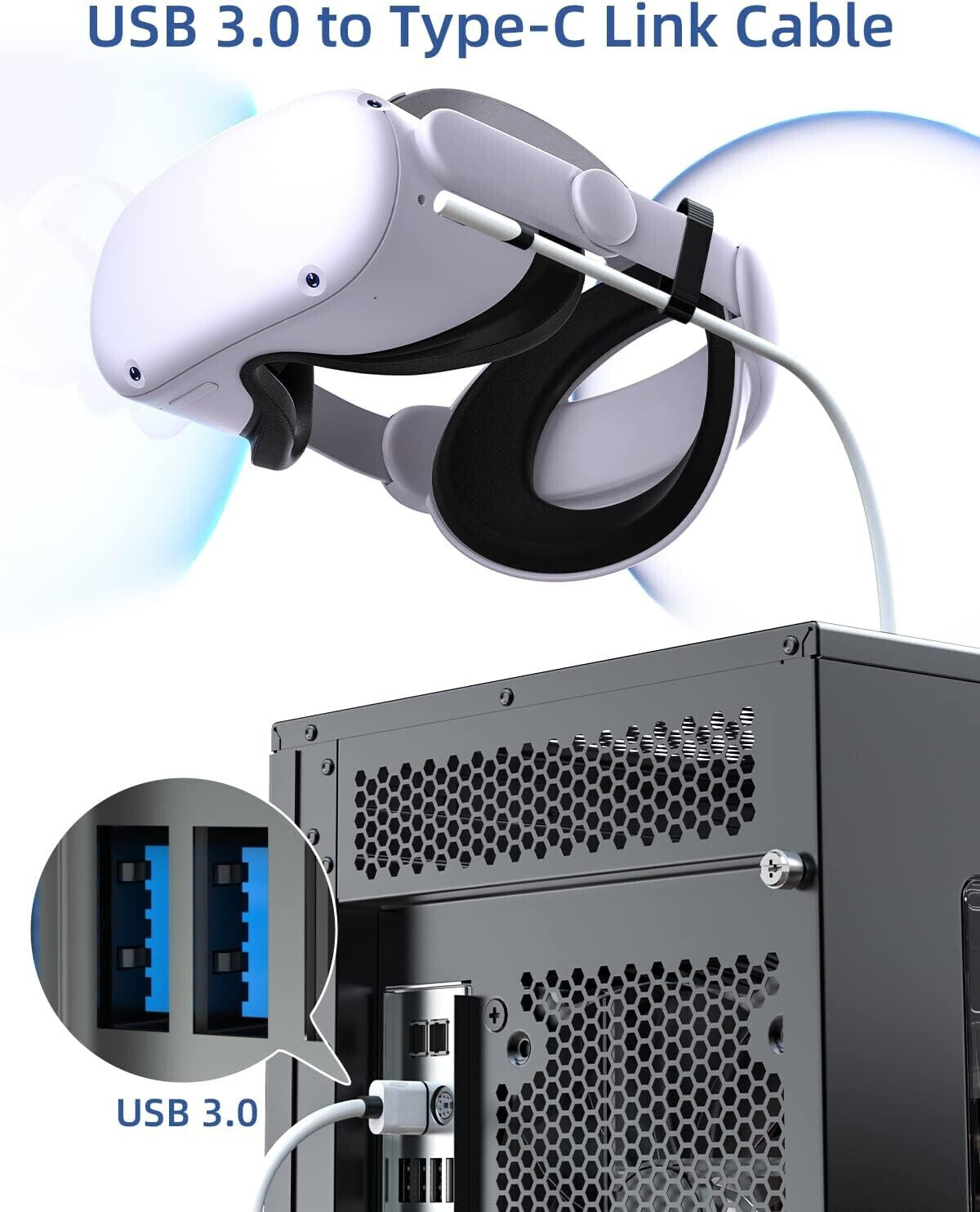 5m Link Kabel,Kompatibel mit Meta/Oculus Quest3/Quest2/Pro PICO 4 PC Steam  VR,Stouchi Virtual Reality Headset Kabel,Hochgeschwindigkeits PC  Datenübertragungs,USB 3.0 auf USB C Kabel für Gaming PC : :  Computer & Zubehör