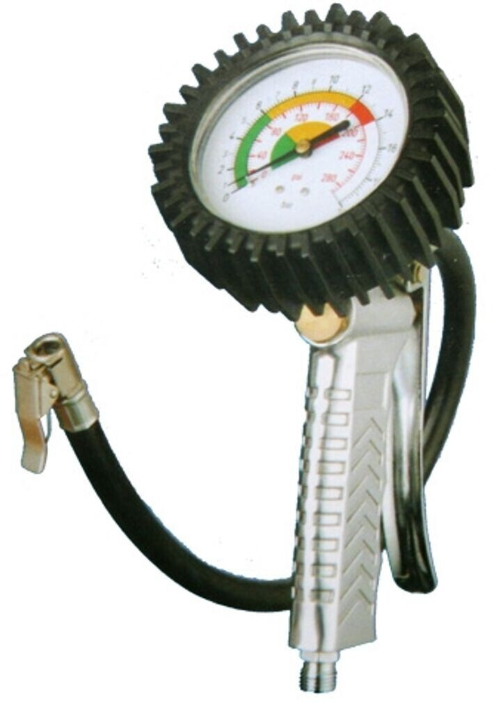 Aerotec Druckluftwerkzeug Reifenfüller ungeeicht mit 30 cm Schlauch, Inkl.  3-tlg. Adapter-Set aus Messing für Bälle, Fahrradreifen und Luftmatratzen