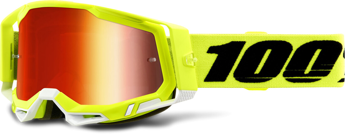 100% Racecraft 2 Fluo Yellow/Red Mirror Lens
