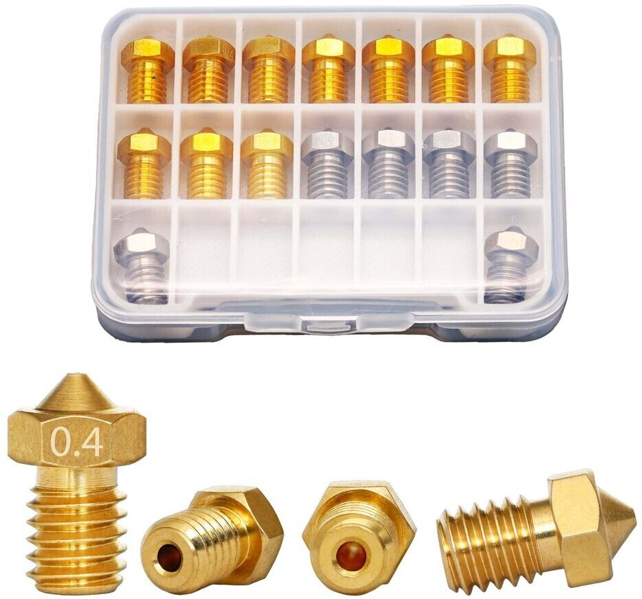 Sea 3D Nozzle Box,10x Messing + 6x Edelstahl Düse Für Anycubic