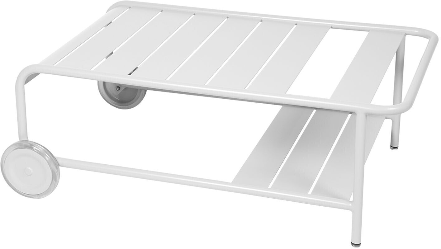 Fermob LUXEMBOURG Rolling Bar low rectangular Metal 105x39x65cm cotton white matte