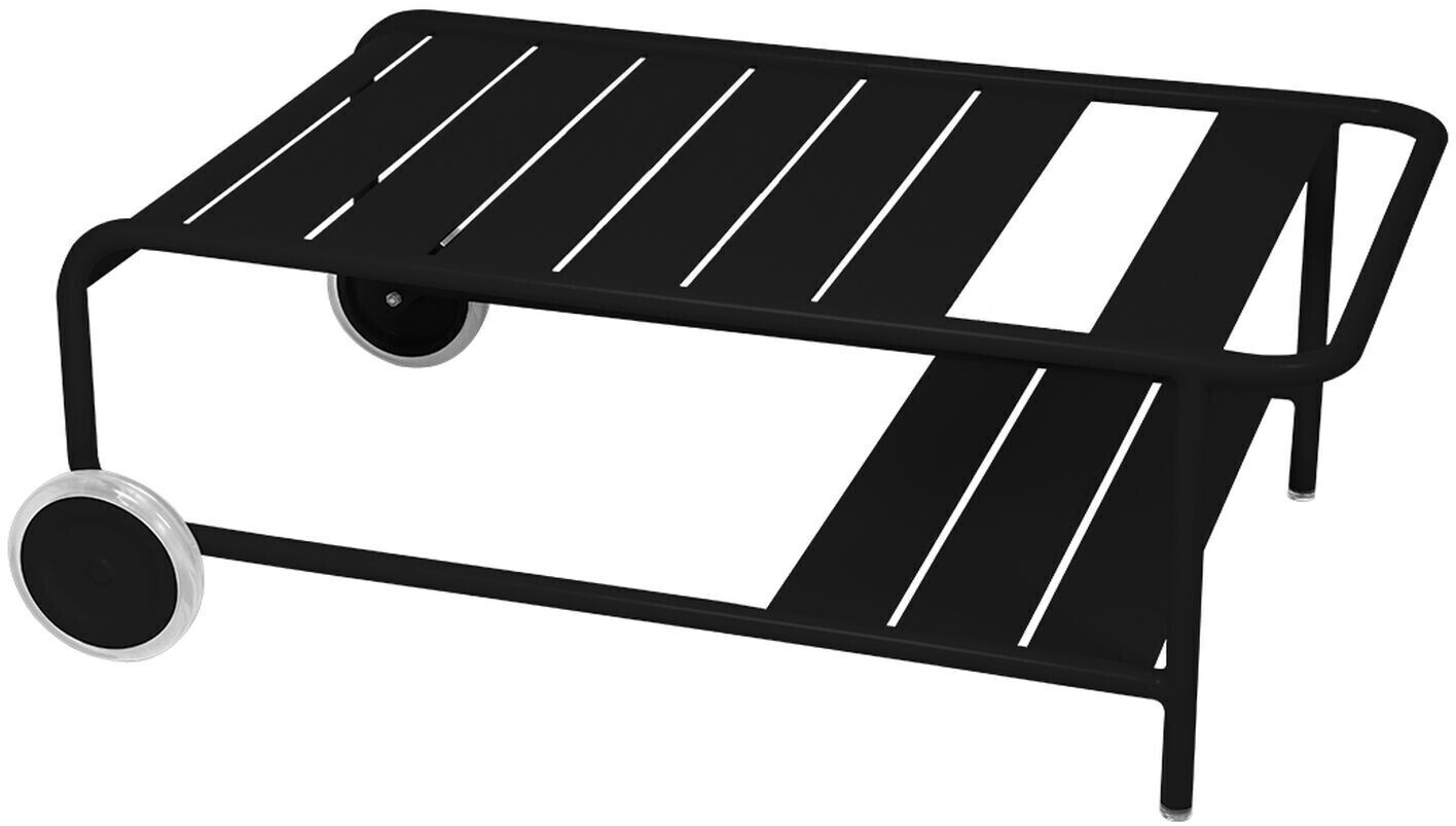 Fermob LUXEMBOURG Rolling Bar low rectangular metal 105x39x65cm licorice matte