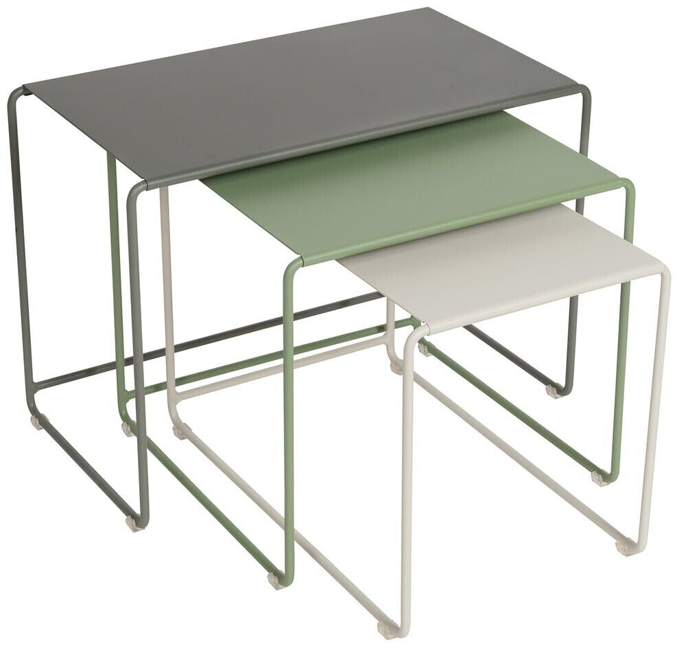 Fermob OULALA 3 Metal Side Tables 55x40x52cm Rosemary/Cactus/Clay Grey