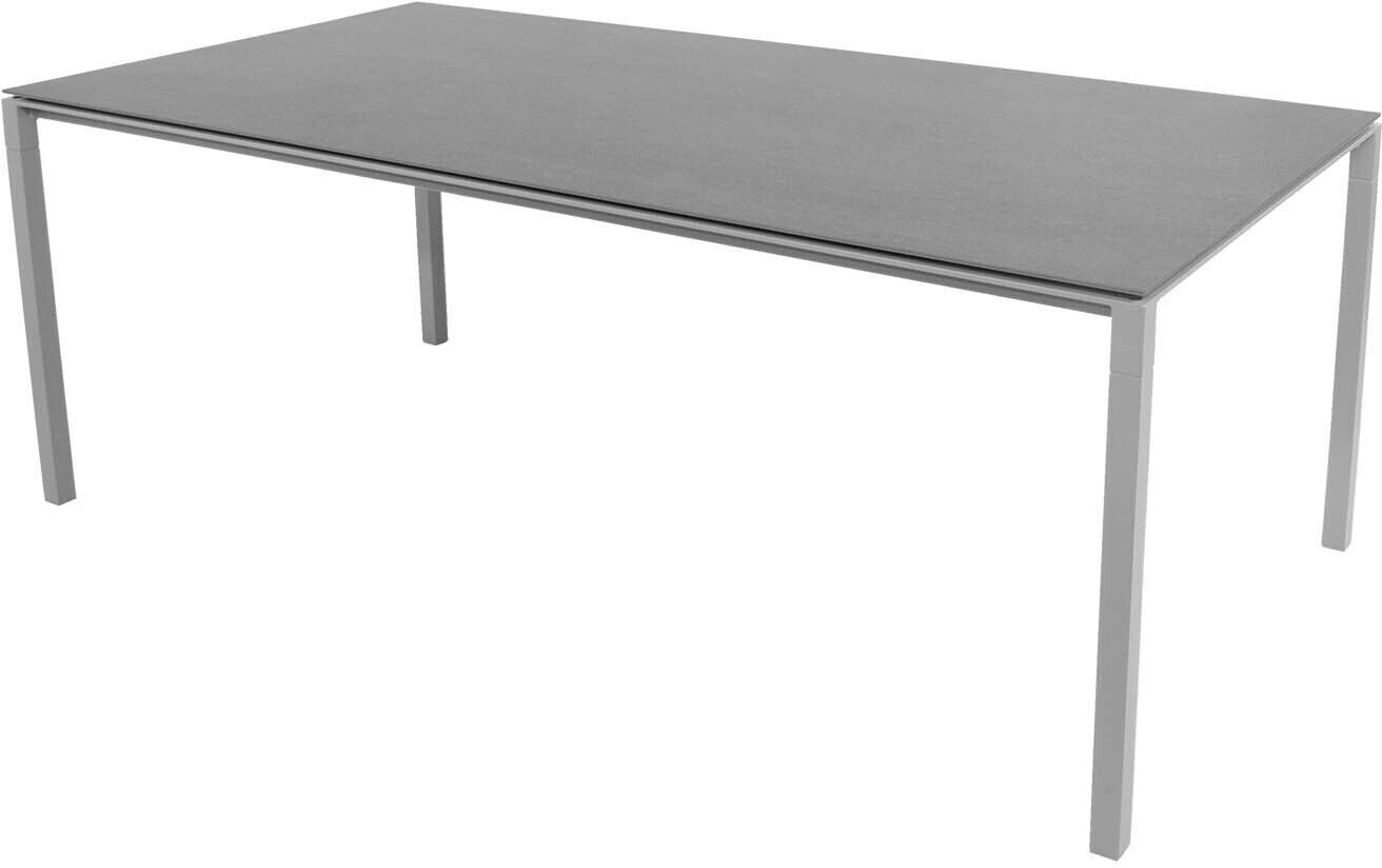 Cane-line Pure rectangular metal table 200x100cm Nero black light gray