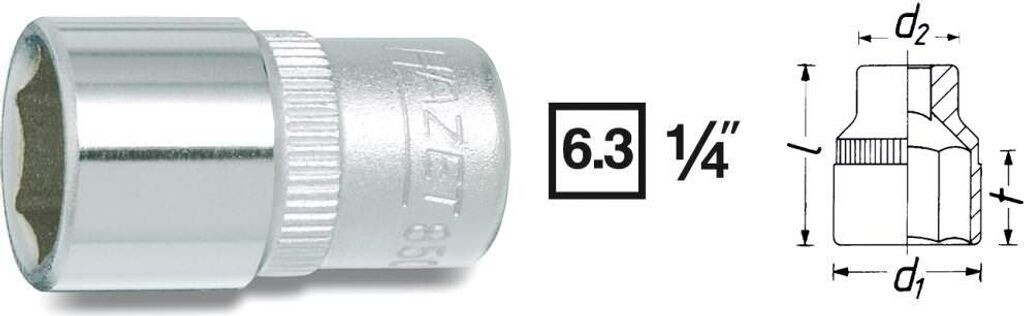 Llave De Doble Boca Hazet 850A-1/4 - Alemana, Cromada Y Compacta