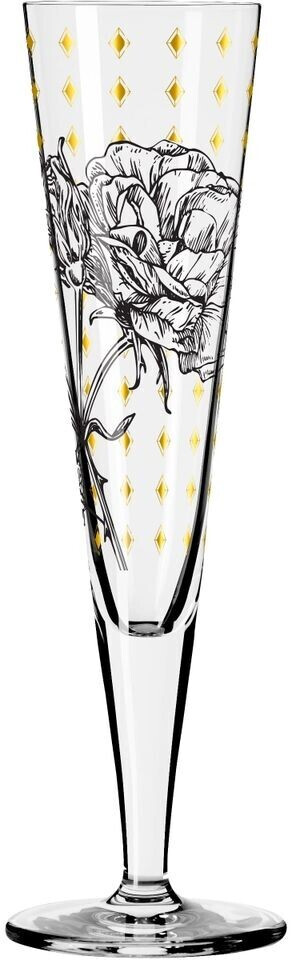 Calice Da Champagne RITZENHOFF Goldnacht 200 Ml - Bicchiere In Cristallo Con Decoro Melograno E Oro Vero - Made In Germany