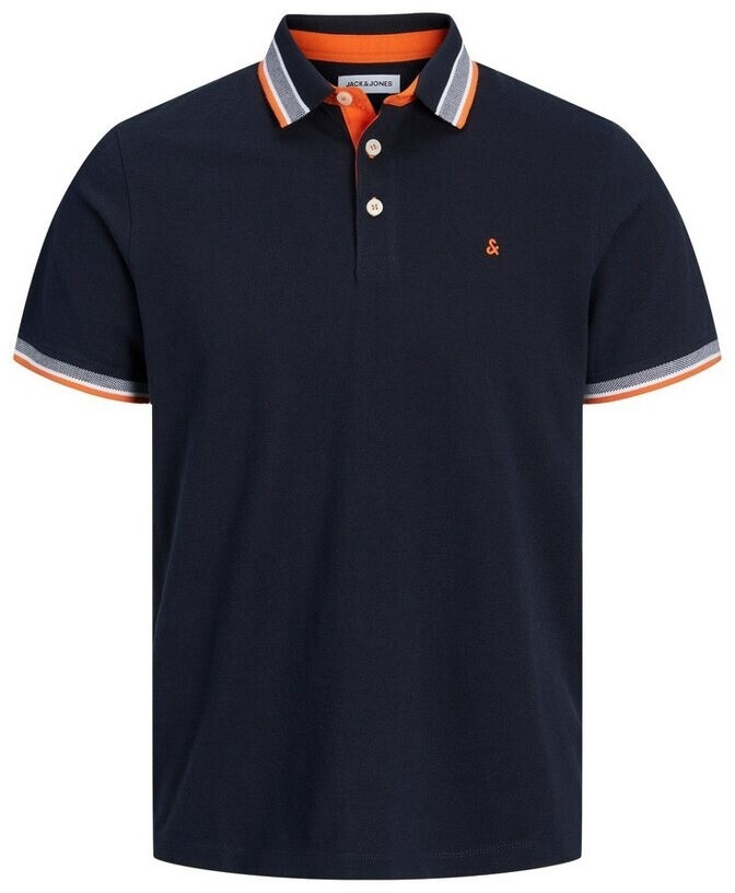 Jack & Jones Epaulos Short Sleeve Polo (12136668) navy/detail neon