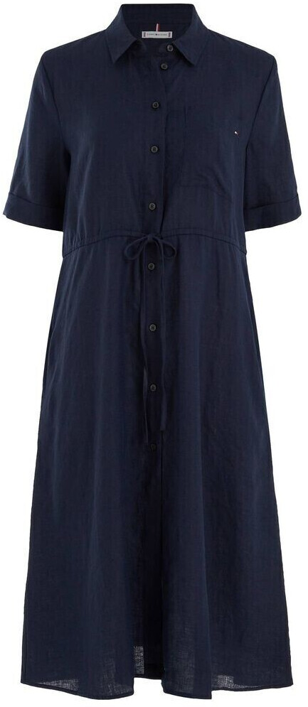 Tommy Hilfiger Linen Fit And Flare Midi Dress (WW0WW38422)