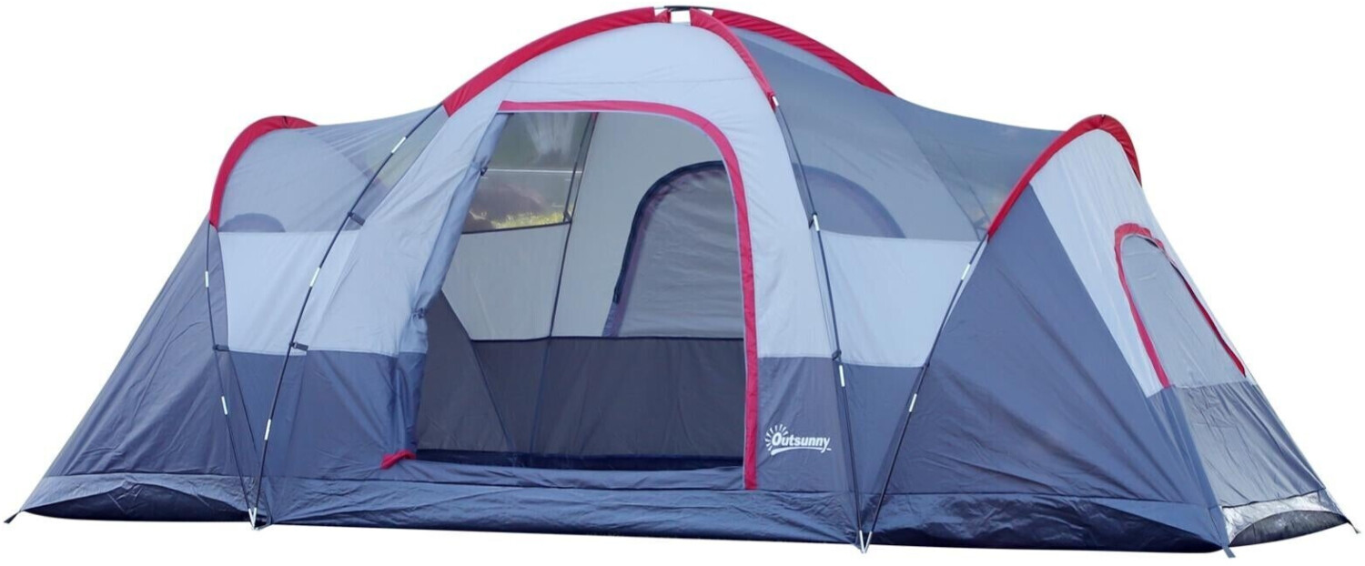 Outsunny Tente de camping familiale 5/6 personnes gris